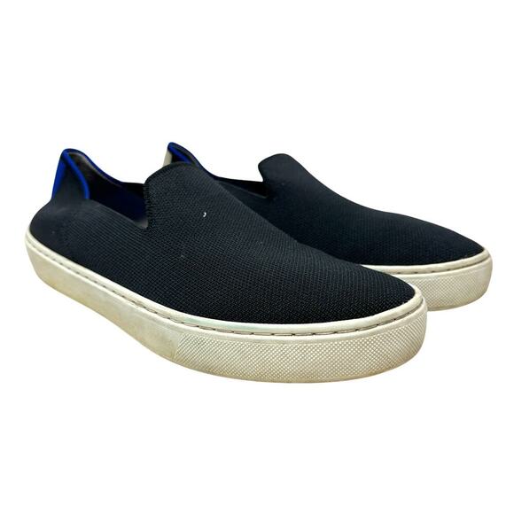 Rothy’s The Original Slip On Solid Black Knit Washable Sneakers Shoes Size 6.5 - Picture 1 of 14
